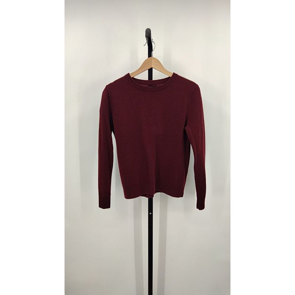 Quince Men Mongolian Cashmere Crewneck Sweater Rich Burgundy Sleeved Top XS